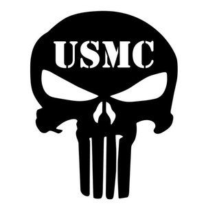 Vinyl Decal for Window - USMC Punisher Skull